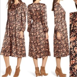 Hinge Jacquard Midi Dress